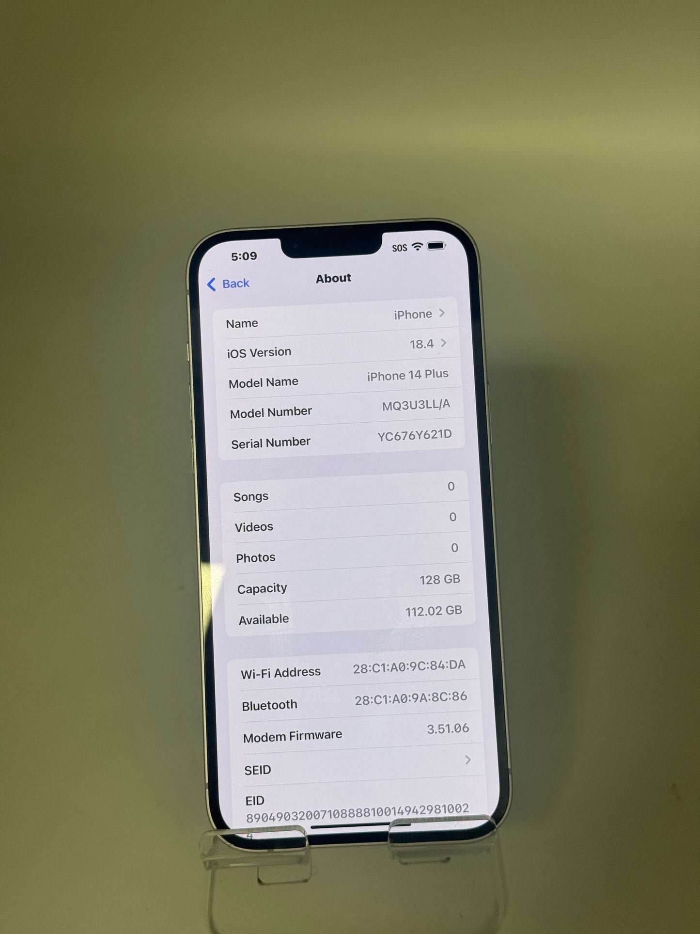 Apple iPhone 14 Plus - 128GB - Purple - Unlocked - Clean IMEI - 95% Battery Health