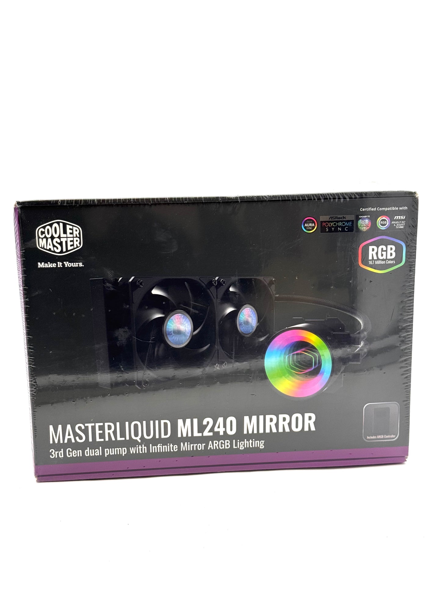 Cooler Master MasterLiquid ML240 Mirror ARGB AIO CPU Liquid Cooler 240mm NEW