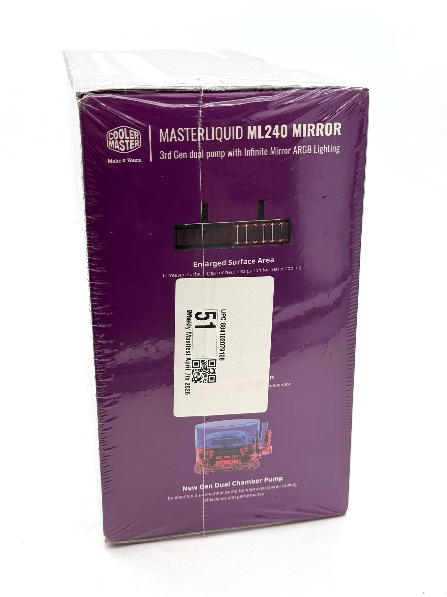 Cooler Master MasterLiquid ML240 Mirror ARGB AIO CPU Liquid Cooler 240mm NEW