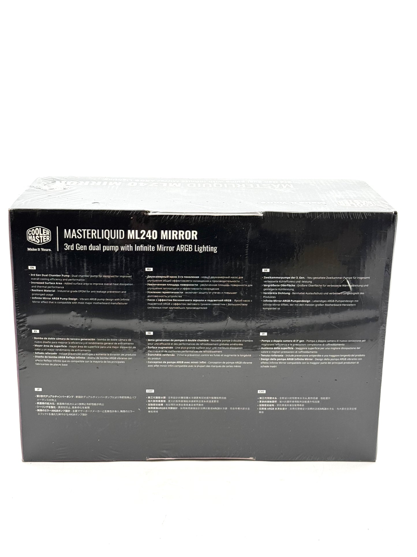 Cooler Master MasterLiquid ML240 Mirror ARGB AIO CPU Liquid Cooler 240mm NEW