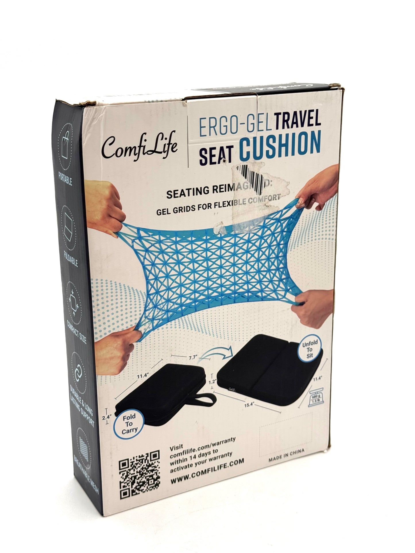 Comfilife Ergo-Gel Travel Seat Cushion Black - New in Box