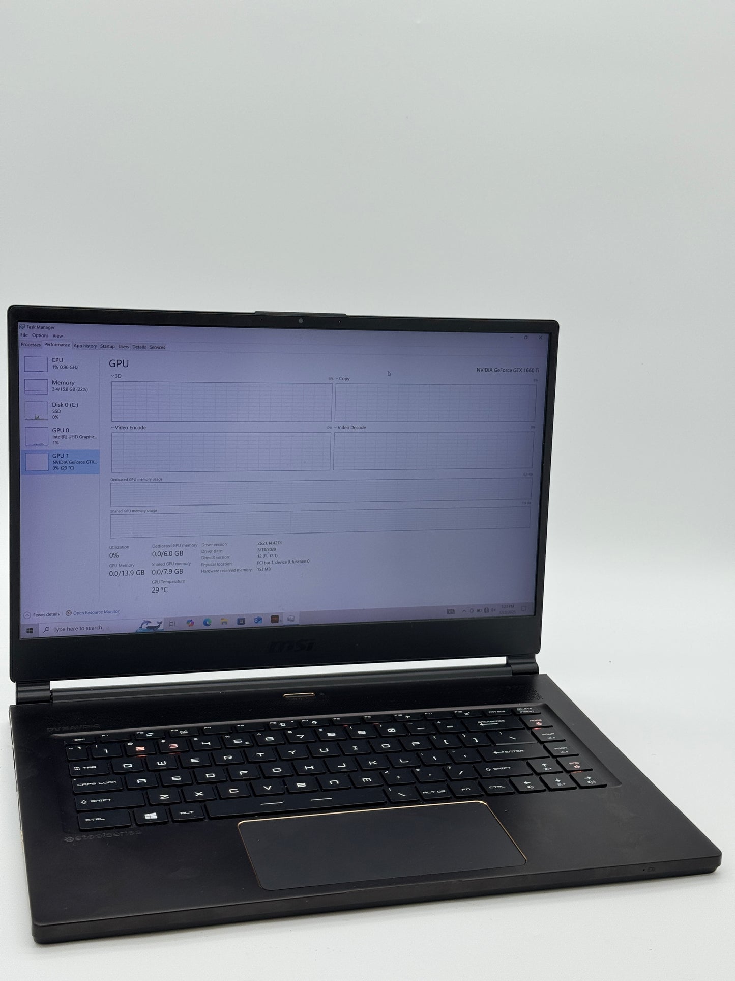 MSI GS65 Gaming Laptop - Core i7, 16GB RAM, 512GB SSD - Jet Black - 2021