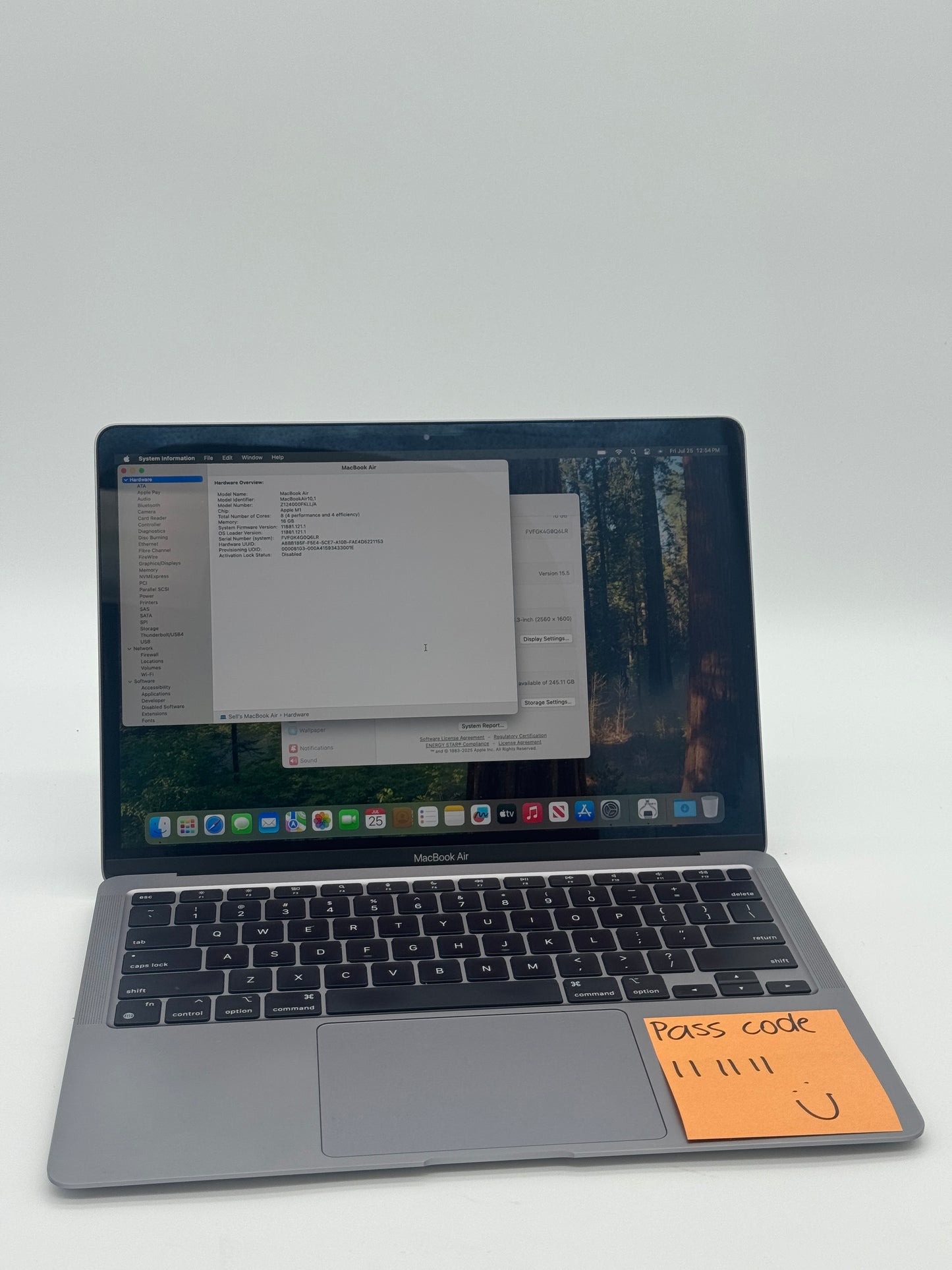 Apple MacBook Air M1 A2337 2020 - 16GB RAM, 256GB SSD, Space Gray