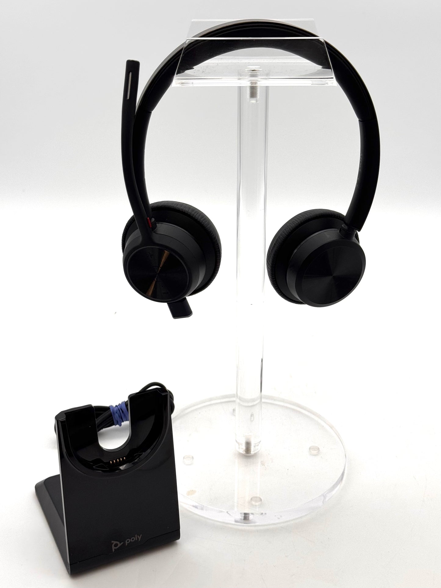 Poly Voyager 4320 UC Wireless Bluetooth Stereo Headset Black w/ BT700 Tested
