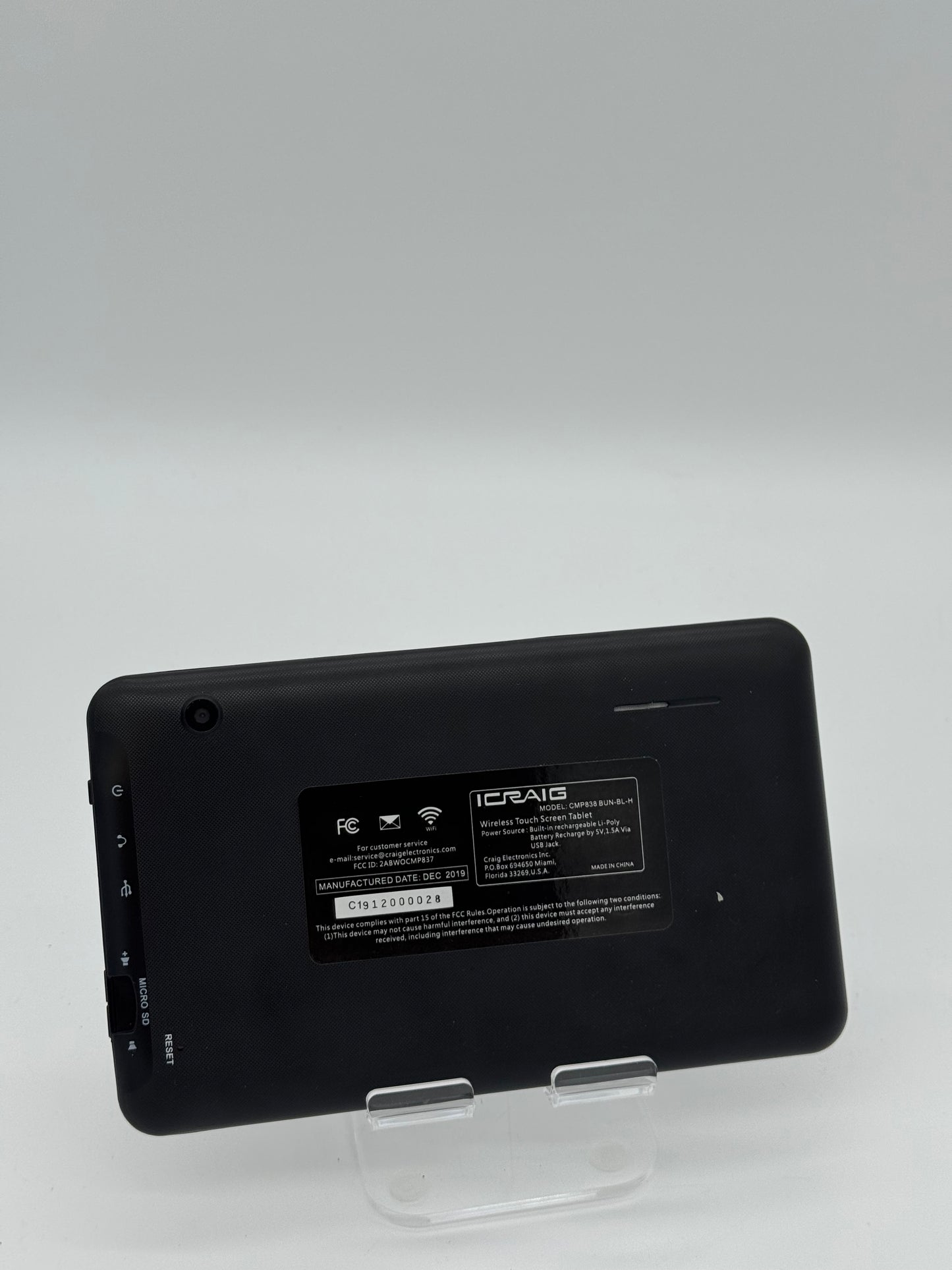Craig CMP838 Tablet - Black - 16GB - Used - Excellent Condition
