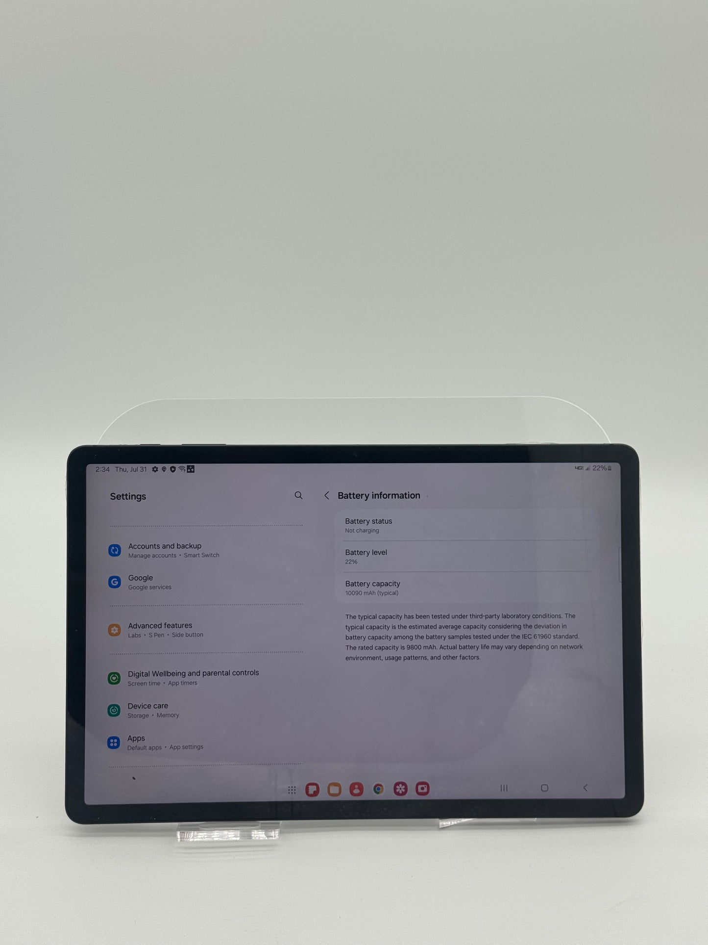 Samsung Galaxy Tab S7 FE 5G - Blue - 64GB - Used - Very Good Condition