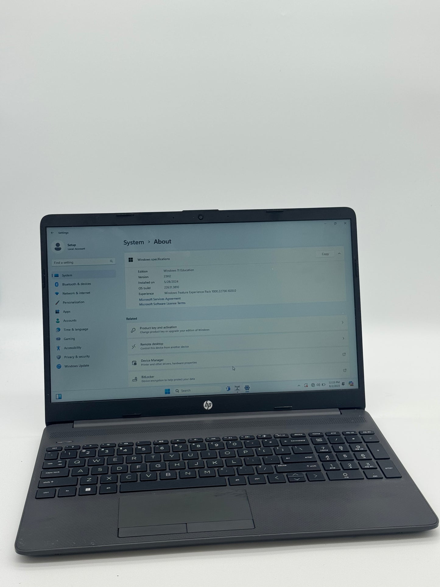HP 255 15.6'' G9 Notebook - AMD Ryzen 3, 8GB RAM, 128GB SSD, Gray - Used needs new OS