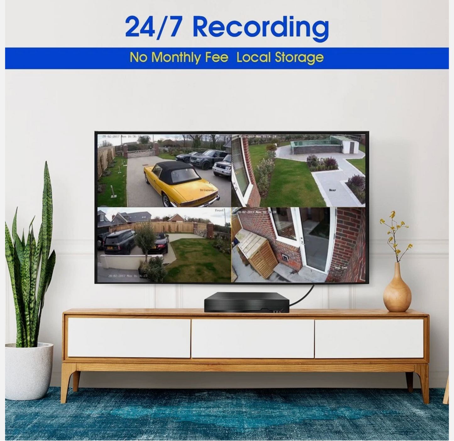 Sansco 5MP Lite 8CH HD DVR CCTV Security Camera System - 1080P Home Outdoor Surveillance - Black